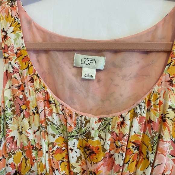 Ann Taylor LOFT sleeveless Dress, Size 0, warm Floral print - Picture 2 of 7